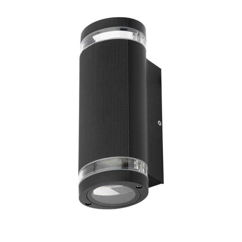 Zink Helix Up & Down Black Wall Light IP44