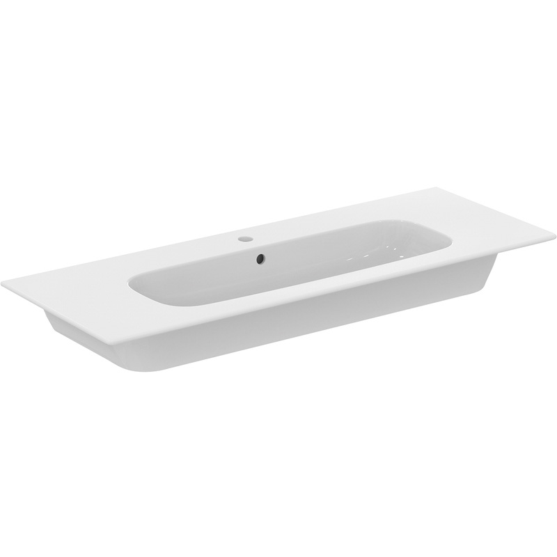 Ideal Standard I. Life Vanity Basin 124Cm 1 Tap Hole In White Ceramic