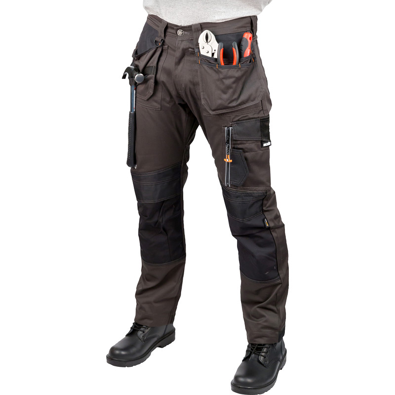 Scruffs 3D TRADE BLACK Cargo /Combat Work Trousers with FREE FACE MORF 