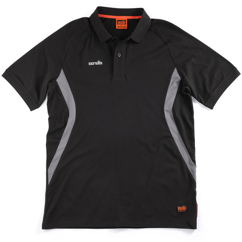 Scruffs Trade Tech Polo Shirt In Black Large