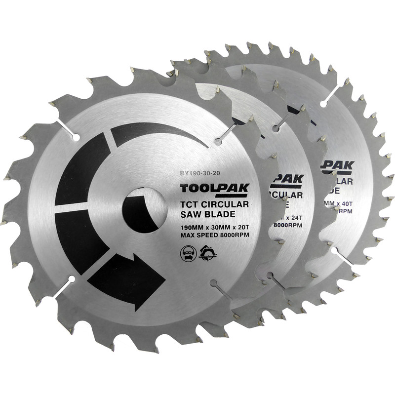 Classicpro TCT 165mm x 20mm 24T 48T 60T Circular Saw Blade Pack of 3 UK 