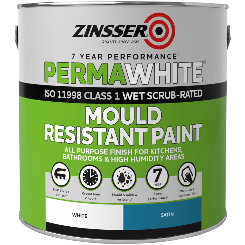 Zinsser Perma White Self Priming Interior Paint Satin White 2 5L 