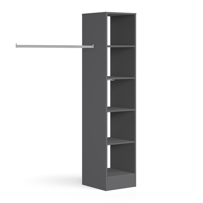 Spacepro 5 Shelves Tower Unit with 1 Hanger Bar Onyx 2100 x 450 x 500mm Toolstation