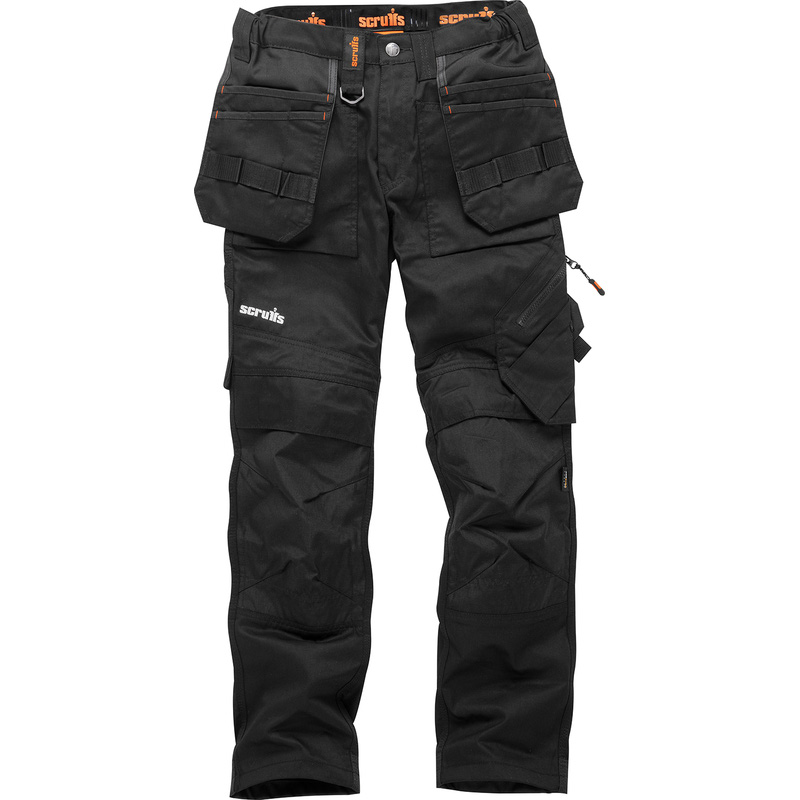 Scruffs Trade Flex Holster Shorts - Lightweight Slim Fit Black & Graphite (30-40 Waist)