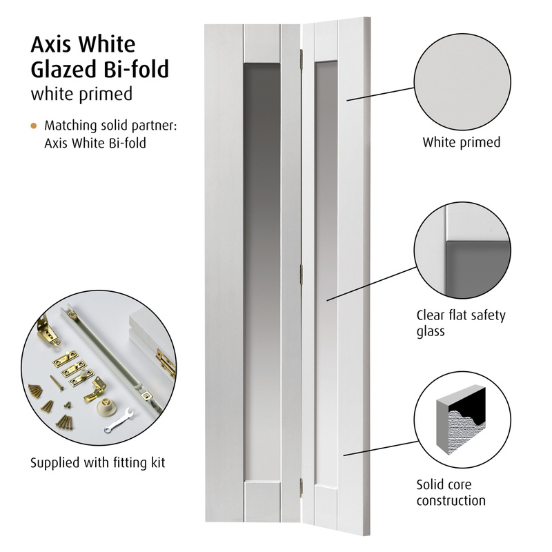 Axis White Glazed Bi-fold Internal Door
