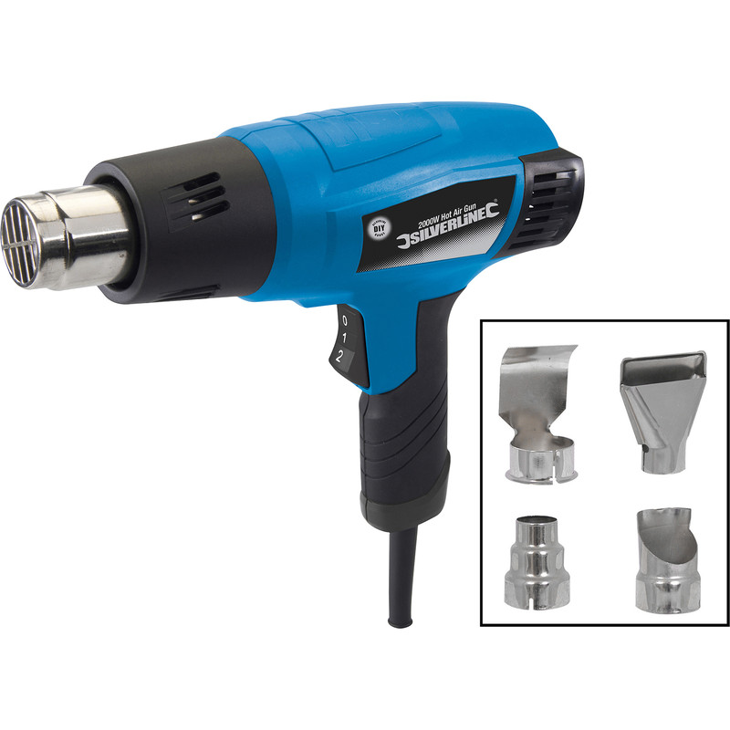 Silverline 2000W Heat Gun & Accessories 240V