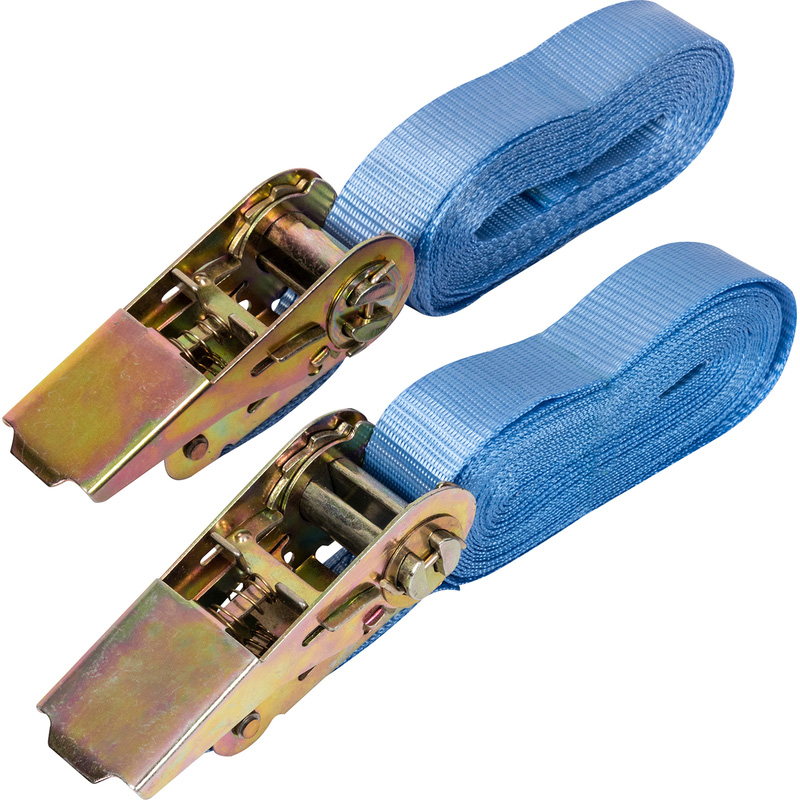 compatible with track rails with a fixing side of 1m Ratchet straps blue Both narrow type and track rail type hooks 4m