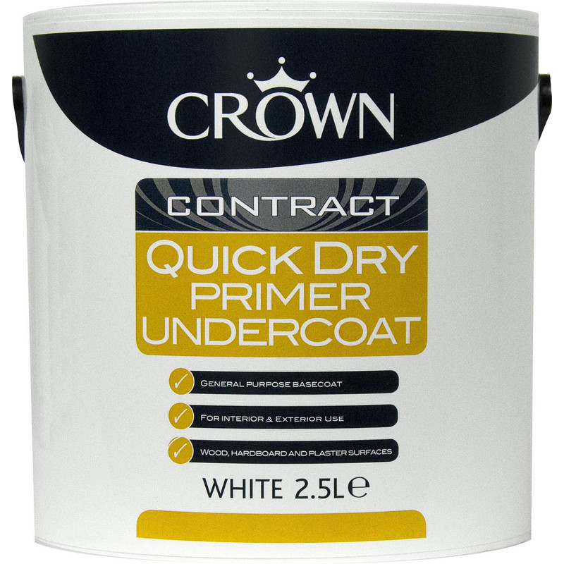 Crown Contract Quick Dry Primer Undercoat Paint 2.5L