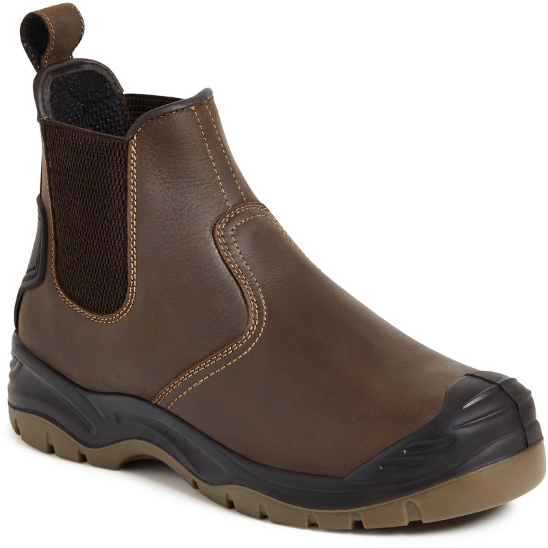 Apache Ap715sm Safety Dealer Boots In Brown, Size 8 Leather
