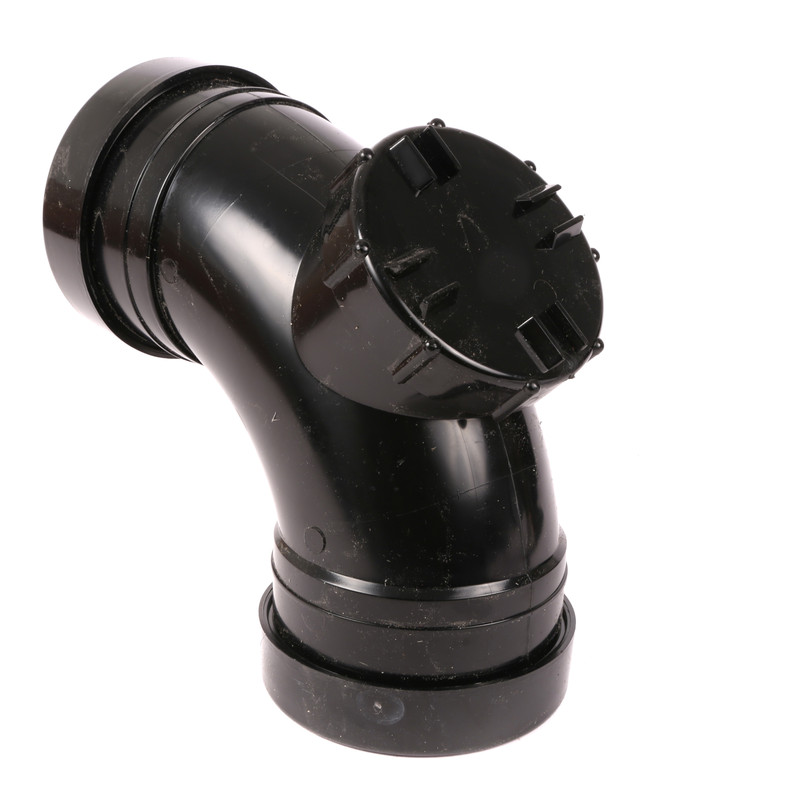 Soil Pipe Access Bend Inspection Eye 4" 110mm Elbow Grey Double Socket 