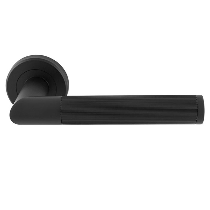 Serozzetta Trend Lines Lever On Rose Door Handles Matt Black Toolstation
