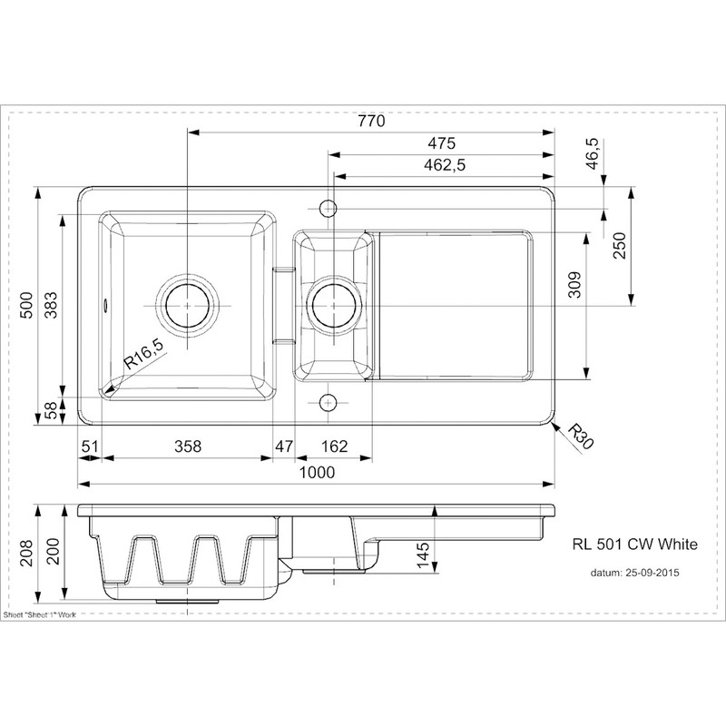 Reginox Reversible Ceramic Kitchen Sink & Drainer