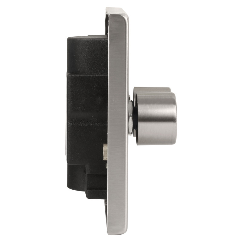 Click Deco Satin Chrome Dimmer Switch 2 Gang 2 Way 400W Toolstation