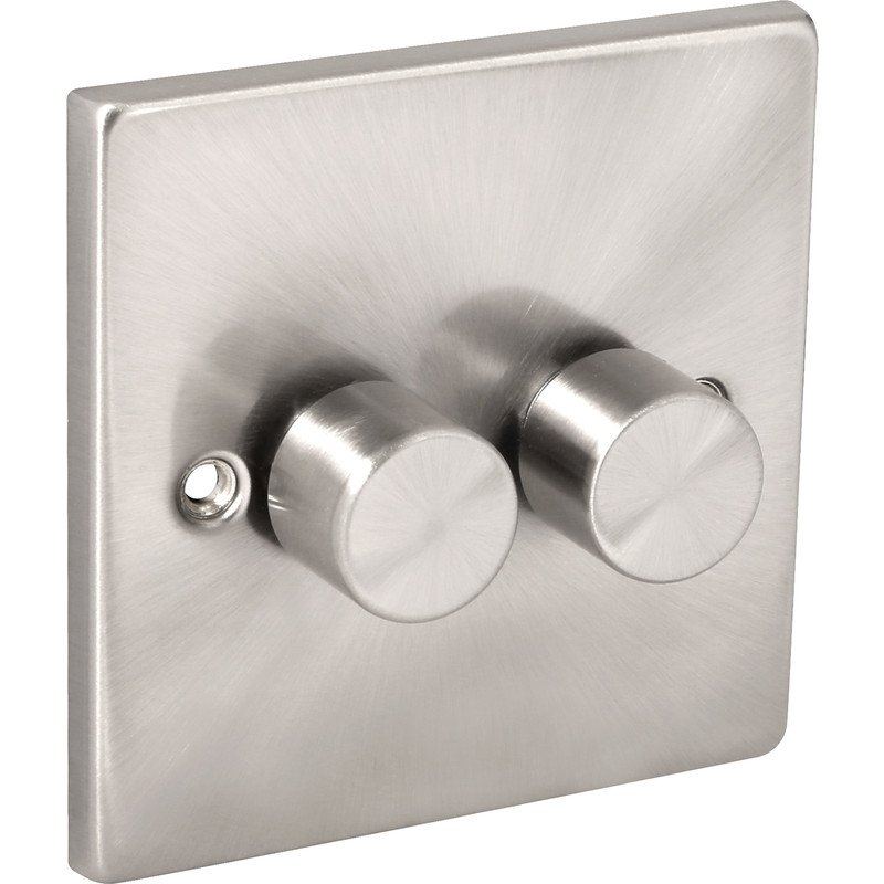 Click Deco Satin Chrome Dimmer Switch