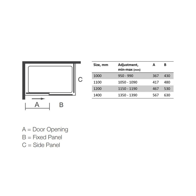 Merlyn Nix Sliding Shower Enclosure Door 1000mm