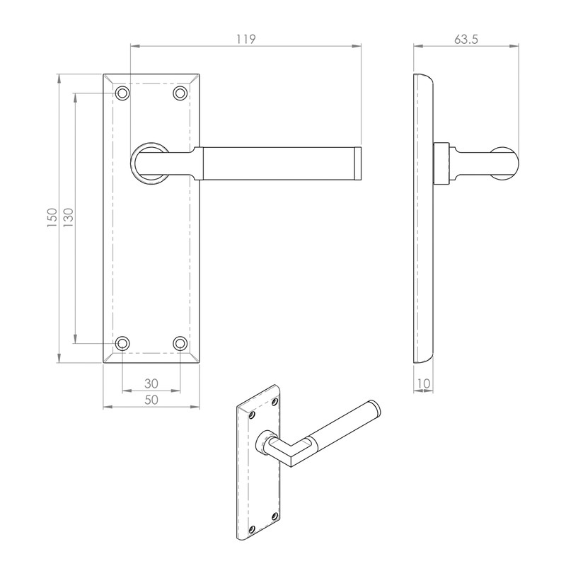 Serozzetta Sessanta Door Handles Latch Polished / Satin Nickel ...