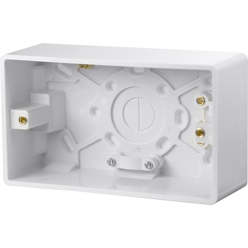 Scolmore Click Click Mode Deep Pattress Box 2 Gang 47Mm In Urea White