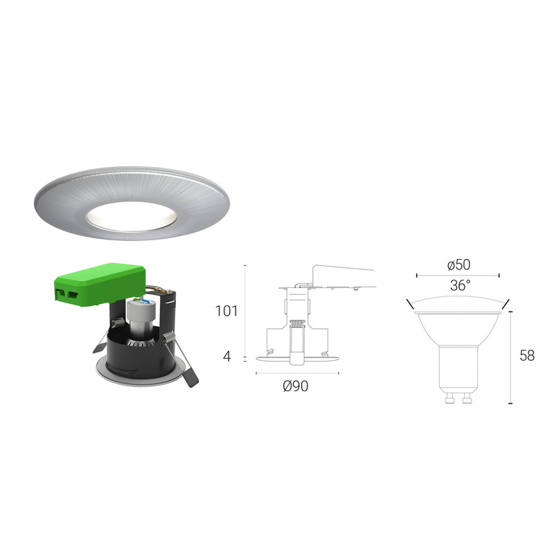 4lite WiZ Connected 4.9W LED Smart WiFi Bluetooth IP20 Fire Rated Downlight