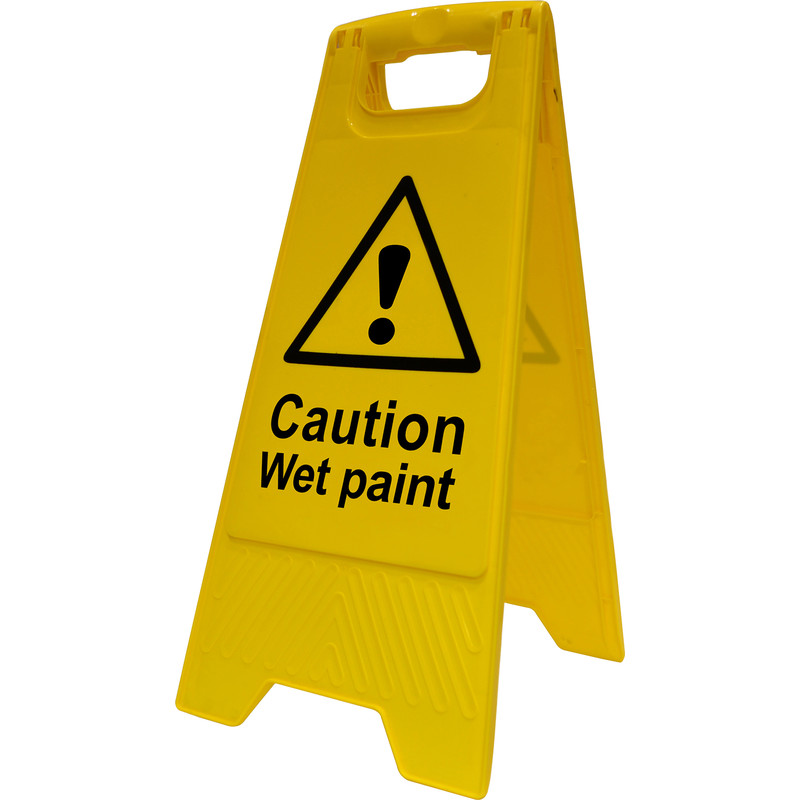 Caution ABoard Wet Paint Toolstation