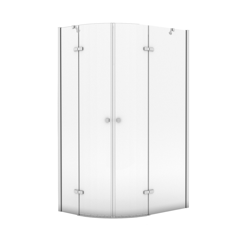 Aqualux Frameless 8mm Offset Quadrant Shower Enclosure 1200x900mm