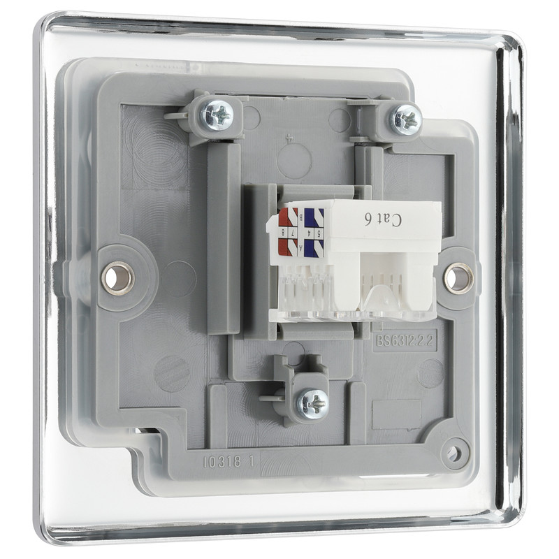 BG Polished Chrome Telephone Socket