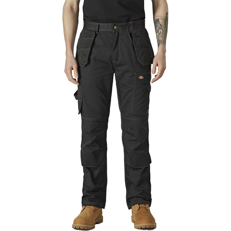 Dickies Redhawk Pro Trousers In Black, Size 34R Cotton/Polyester