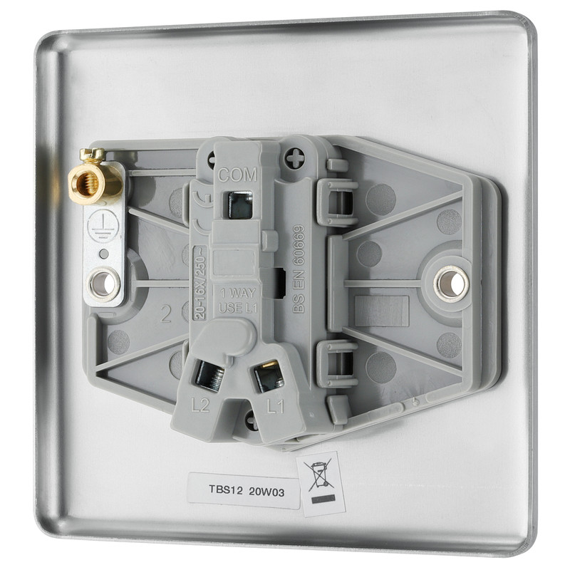 BG Brushed Steel 10A Switch
