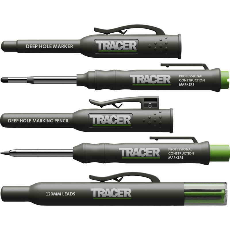 Tracer Deep Hole Marker Pen, Pencil & Lead Set with Holsters