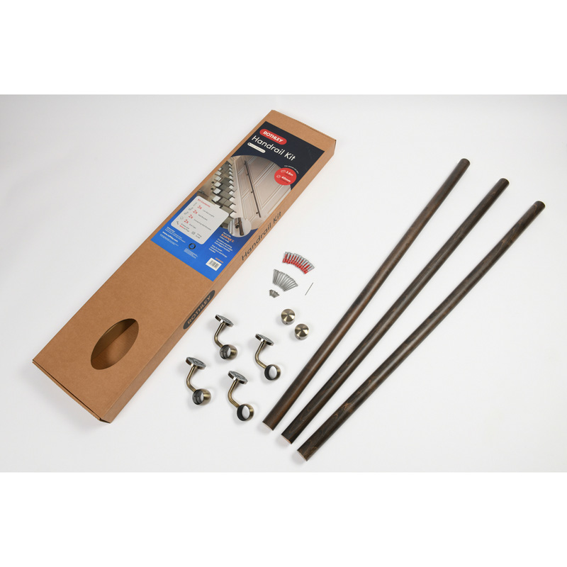 Rothley Wooden Handrail Kit 3.6m Ebony Toolstation