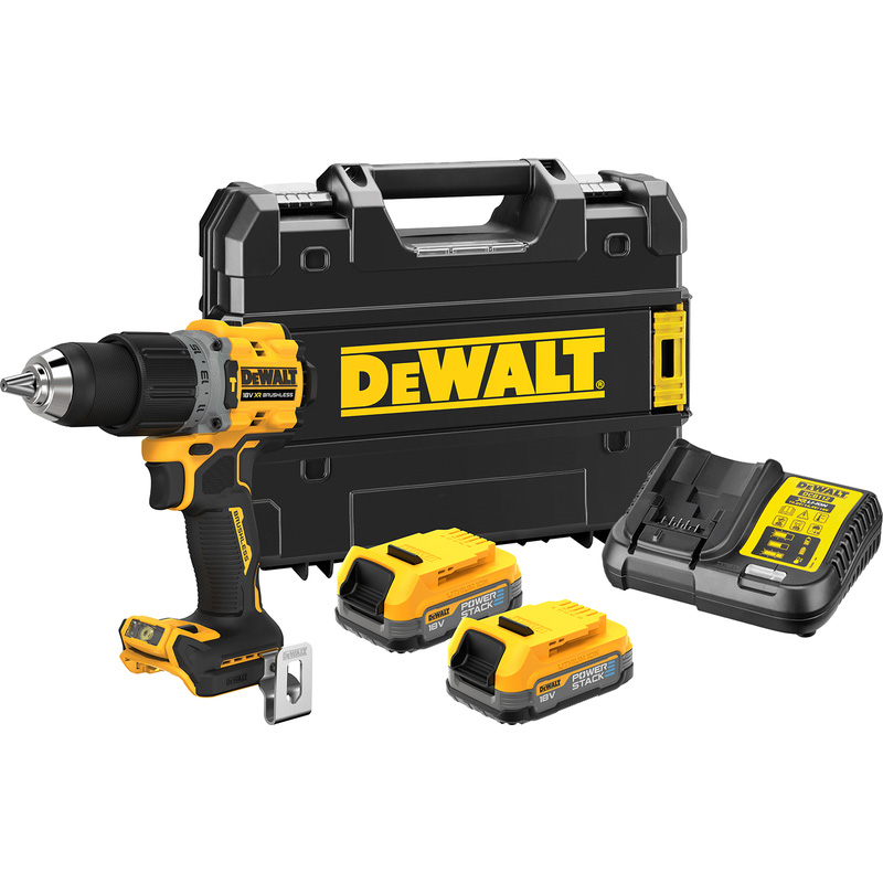 DeWalt Powerstack 18V XR Brushless Hammer Drill Driver Kit