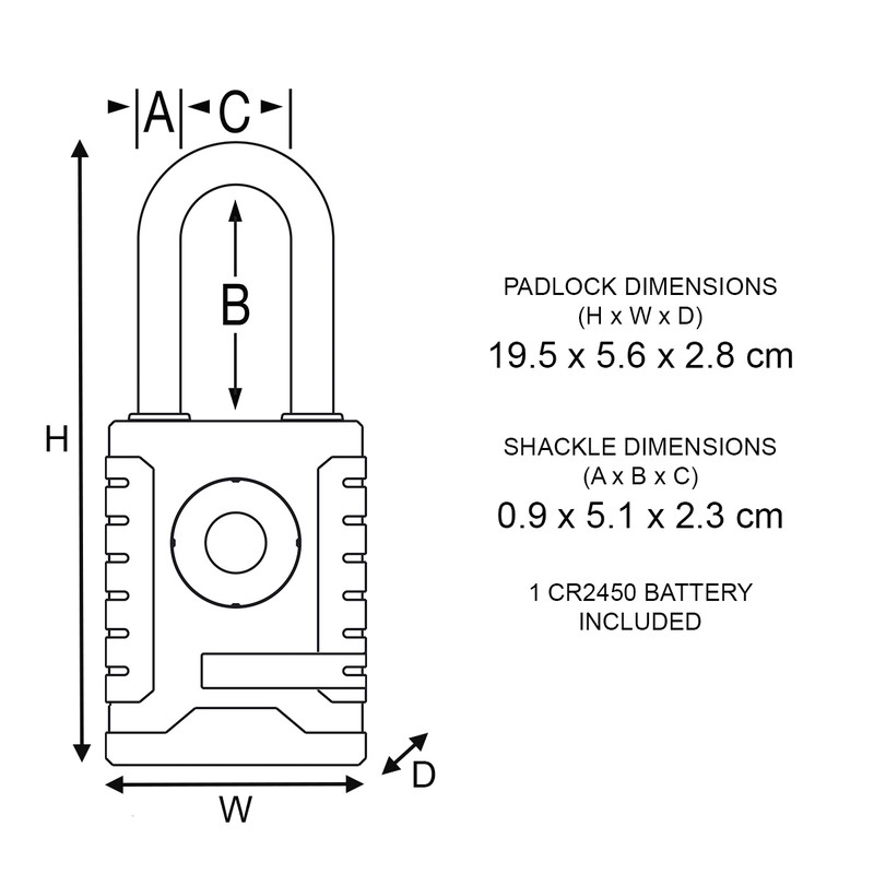 Bluetooth Smart Zinc Body Padlock