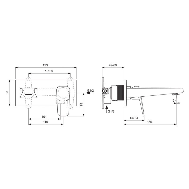 Ideal Standard Ceraplan Taps Wall Mounted Basin Mixer Toolstation