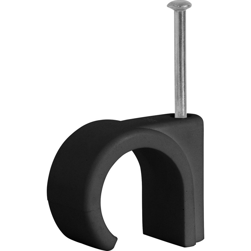 Pack of 100 Round Cable Clips 4mm Black