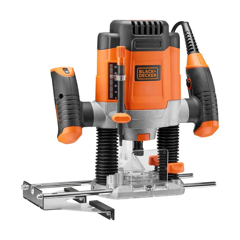 Black & Decker 1200W 1/4in Plunge Router +6 Bits 230V | Toolstation