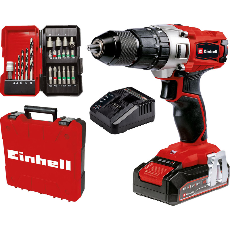 Einhell 18V PXC Combi Drill with Accessories