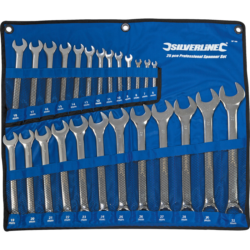 Set of 11 Metric Combination Spanners 6-19mm Hand Wrenches Spanner Set 