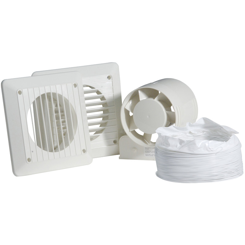 Airvent 100mm In-line Shower Extractor Fan Kit