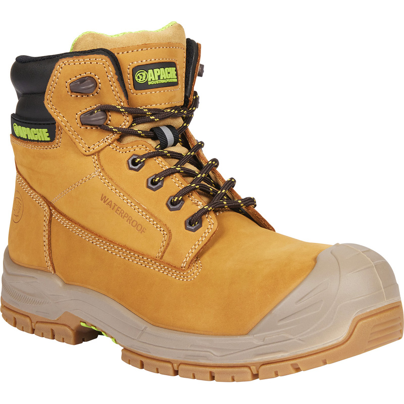 Apache Thompson Waterproof Safety Boots In Wheat, Size 10 Rubber