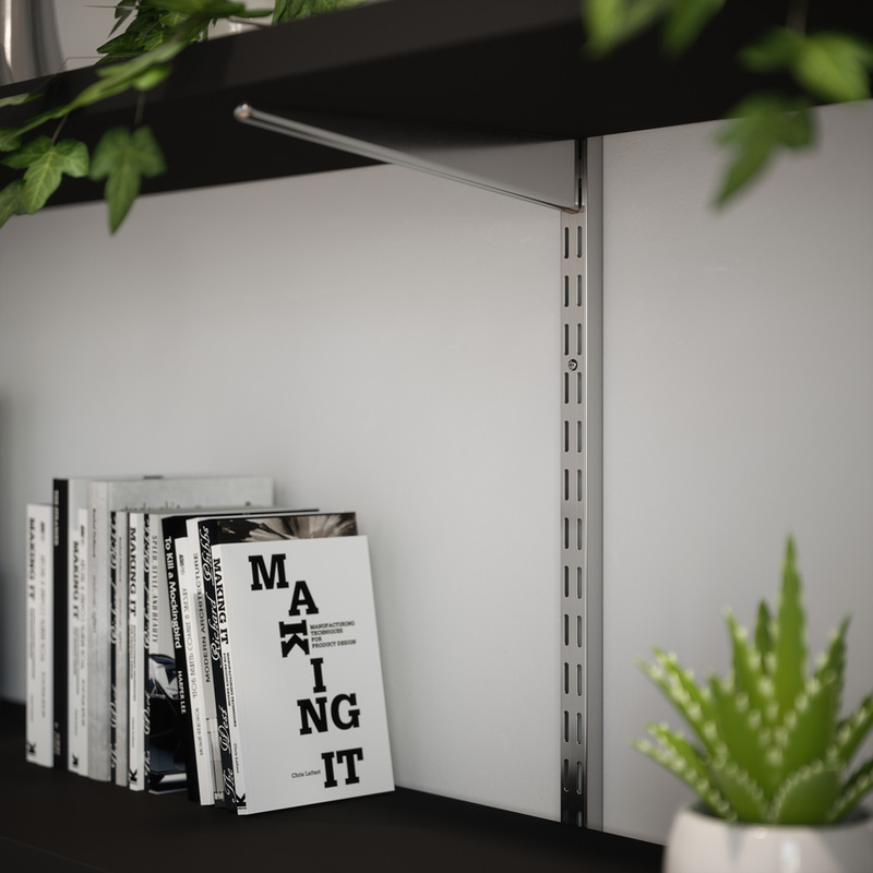 Rothley Krome Twin Slot Shelving Kit 1220mm Uprights (x2) & 470mm