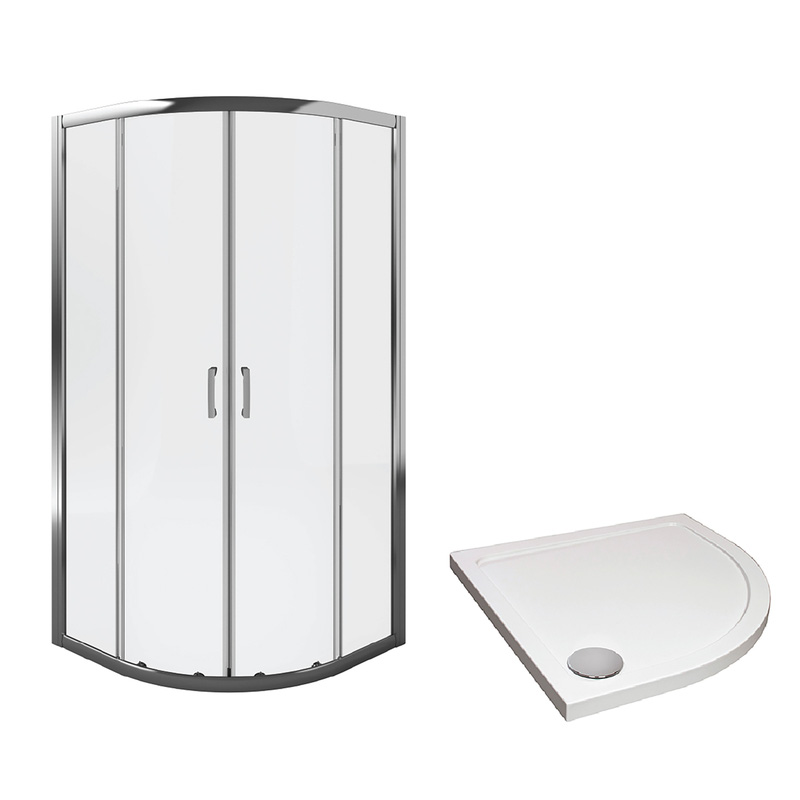 Aqualux Framed 6mm 2 Door Quadrant Shower Enclosure 800x800mm Toolstation