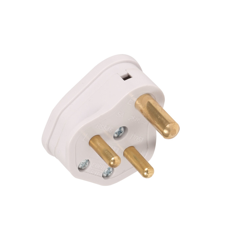250V 5A Round 3 Pin Plug Top Unfused for Lighting Lamps FIts Wall Socket KUTCA 