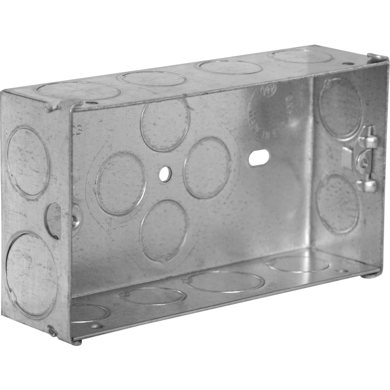 1 Gang Brick Wall Hole Pattress 25mm Twin//Double Metal Flush Mounted Back Box