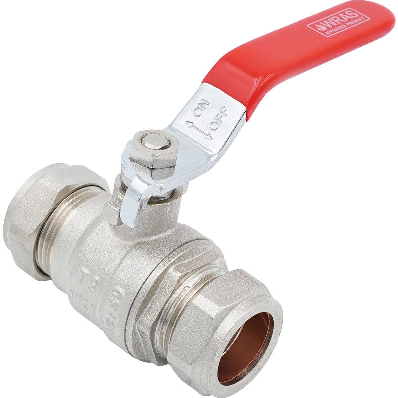 22mm Lever Ball Valve Red 