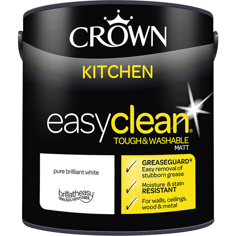 Crown Breatheasy Kitchen Emulsion Paint 2 5l Pure Brilliant White