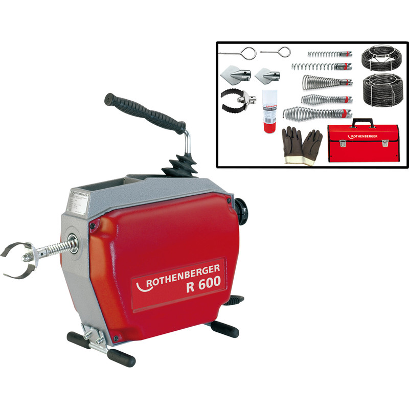 Rothenberger R600 230V Drain Cleaning Kit & Spiral Kit