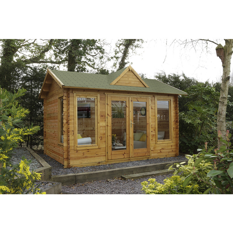 Forest Garden Alderley Log Cabin 250cm H X 400cm W X 300cm D