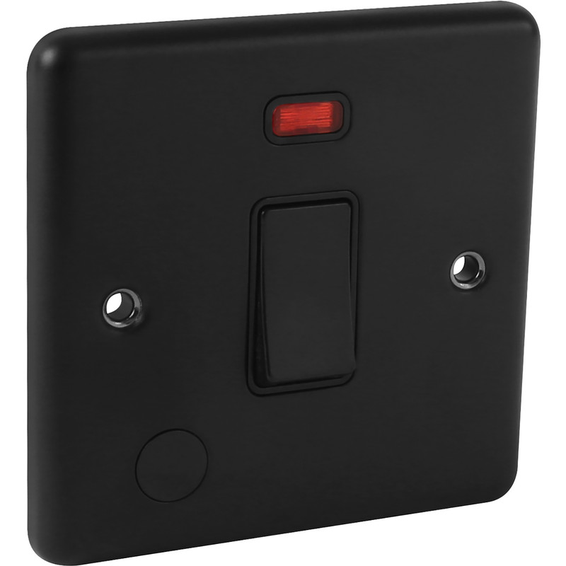 Wessex Matt Black 20A DP Switch