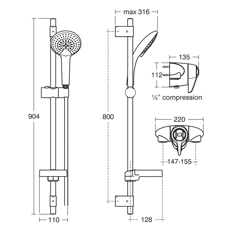 Ideal Standard CTV Sequential Mixer Shower Valve & Kit With Extended