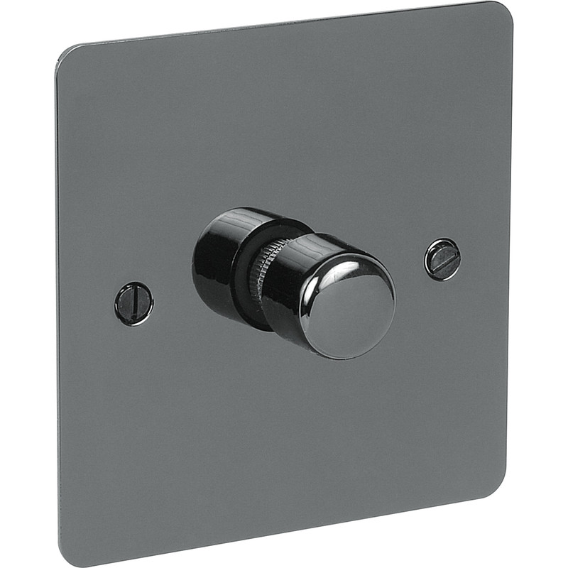 Flat Plate Black Nickel LED Dimmer Switch