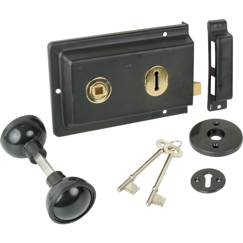 Rim Lock with Handles Black